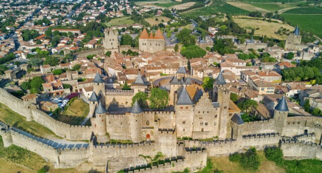 Vue aerienne de lCarcassonne