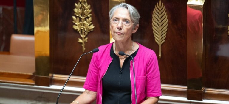 Elisabeth Borne, premier ministre, lors de la déclaration de politique générale le 6 juillet à l'assemblée nationale.