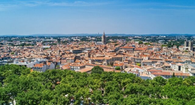 Vue aérienne de Montpellier dans l'Herault