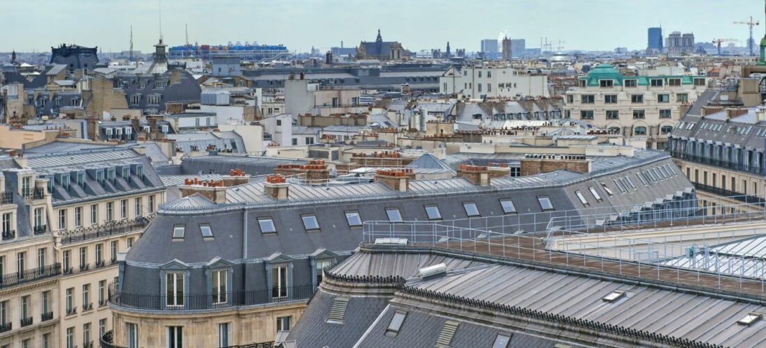 Vue panoramique de toits parisiens
