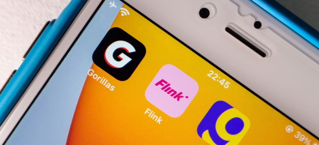 Appli Gorillas, flink sur un smartphone