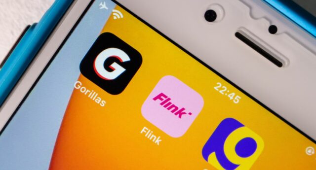 Appli Gorillas, flink sur un smartphone