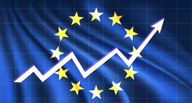 hausse des taux et drapeau européen