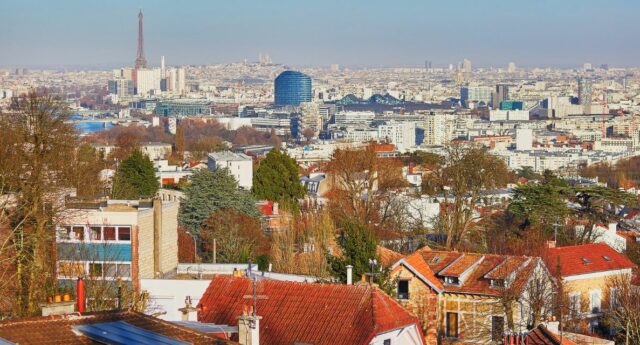 Vue aérienne de Paris et de l'Ile de France