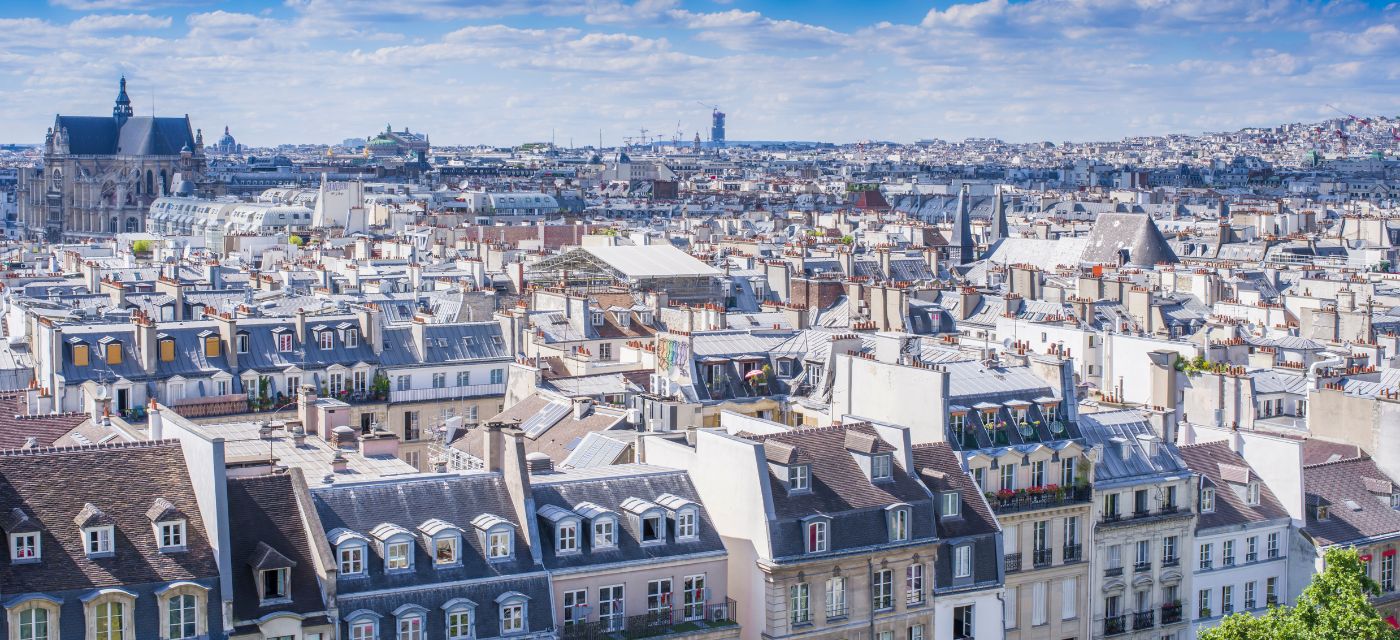 Vue aérienne de toits parisiens