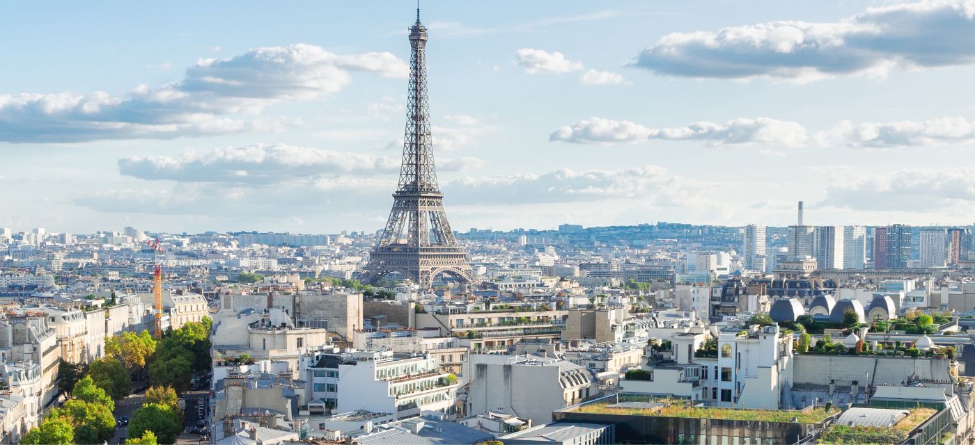 Vue aérienne de Paris avec Tour Eiffel