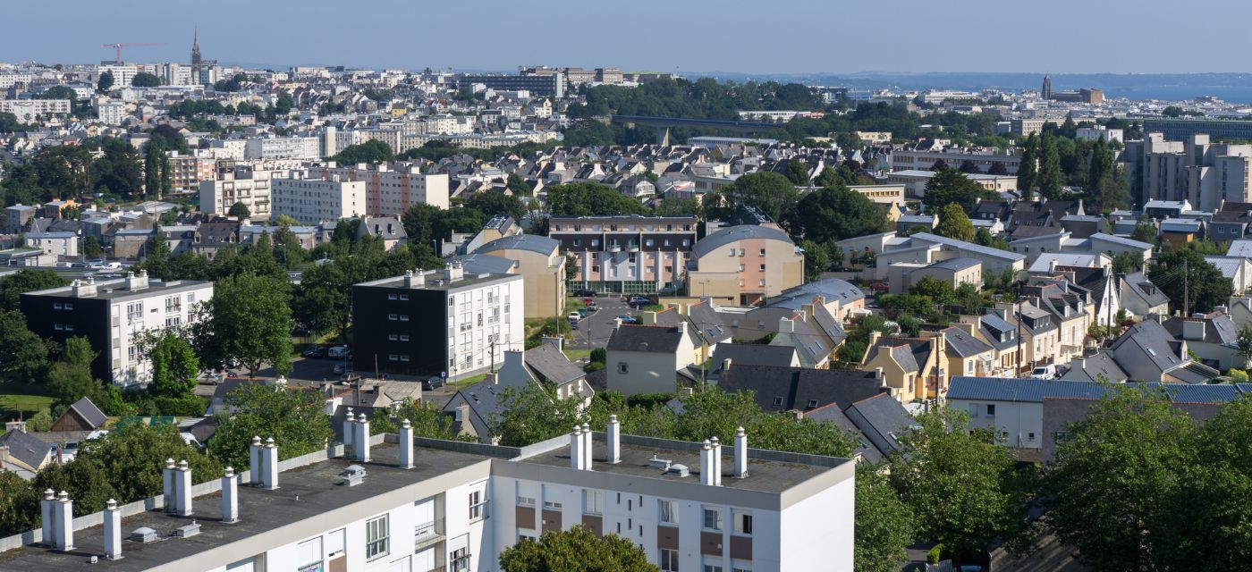 Vue aérienne de la ville de brest