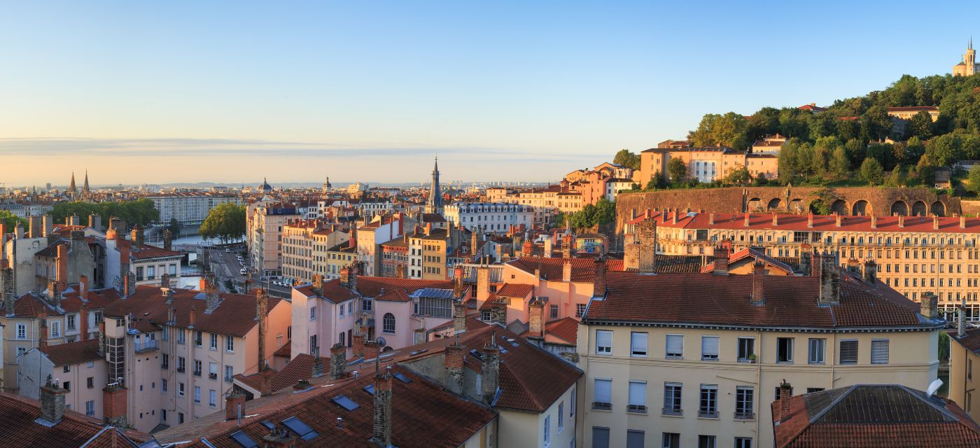 vue aérienne de Lyon