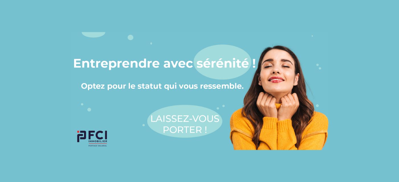 Jeune femme sereine optant pour le portage salarial FCI immobilier