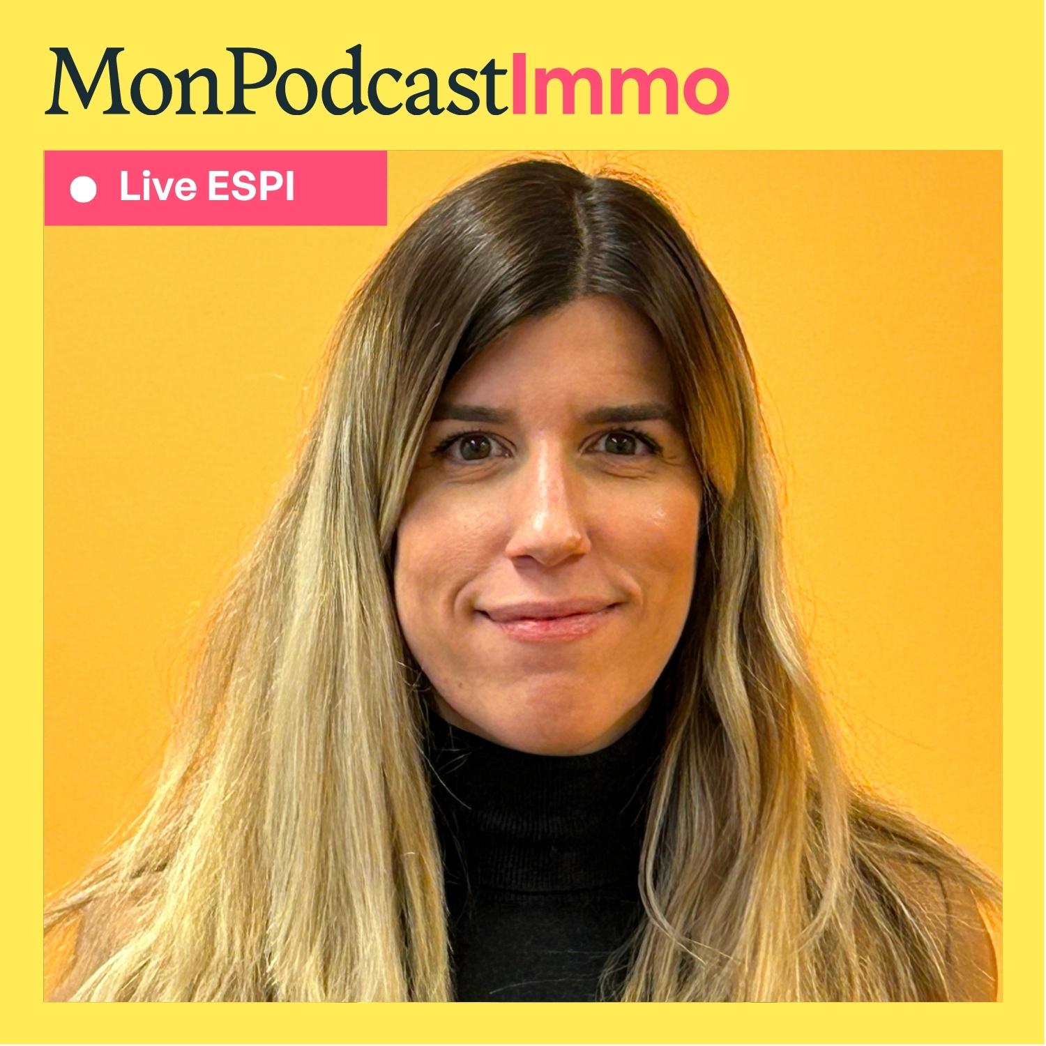 Portrait d'Estelle Fragu sur pochette Mon Podcast Immo en live