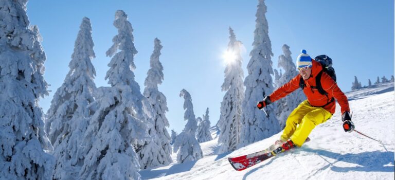 Skieur sur les pistes