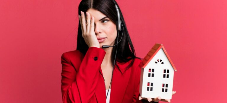 Jeune femme avec une maison miniature dans la main