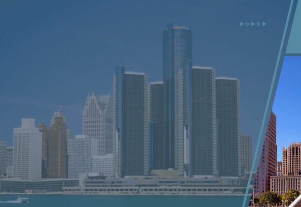 Vue d'immeubles à Detroit aux Etats-Unis pour illustrer l'immobilier à Detroit avec Upside Investments.