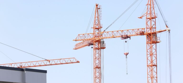 Grues pour illustrer la construction