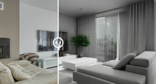 Photo d'un salon avant et apres home staging