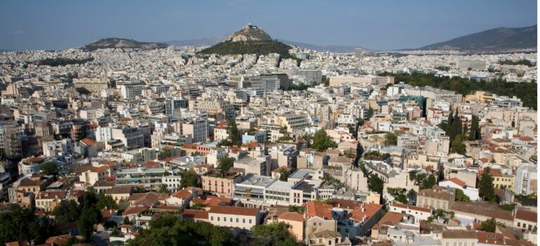 Vue aerienne de la ville d'Athenes