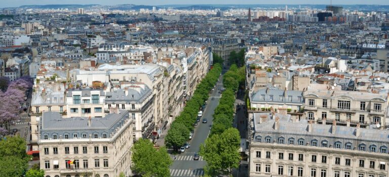 Vue des immeubles de l'avenue Foch à Paris