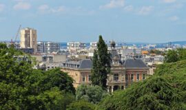 Vue du 19eme arrondissement de Paris depuis le parc des Buttes-Chaumont