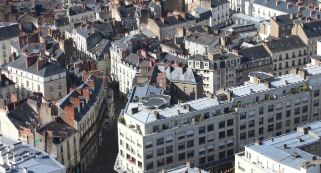 Vue aerienne de Nantes depuis la Tour de Bretagne