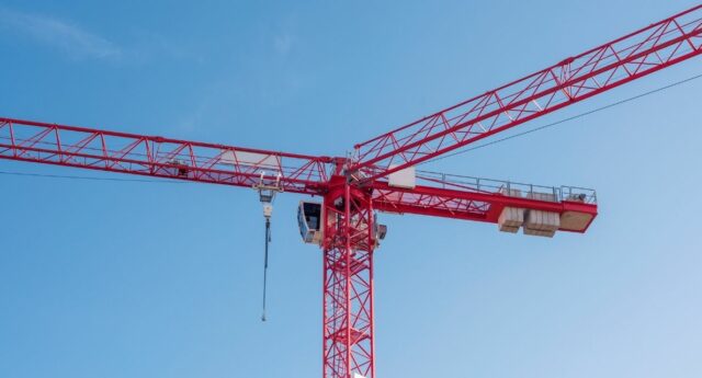 Grue rouge pour illustrer la construction