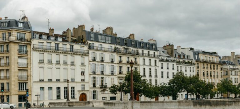 Immeubles parisiens ciel gris