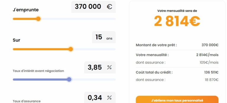 ecran d'accueil site assurance de pret immobilier