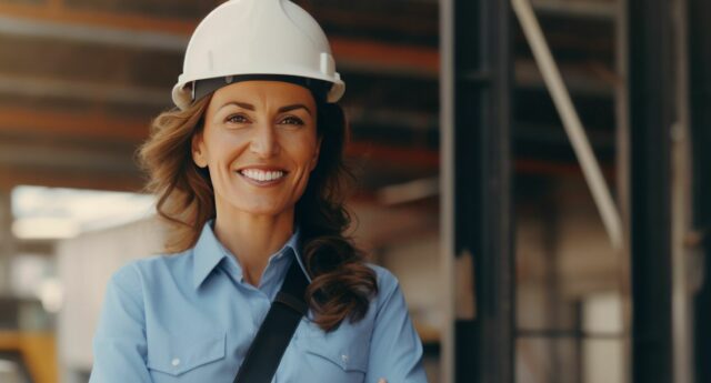 Femme sur un chantier