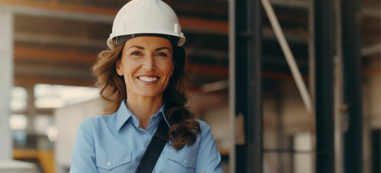 Femme sur un chantier