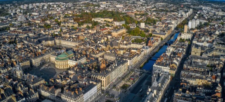 Vue aerienne de la ville de Rennes