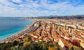 Vue panoramique du front de mer et de la promenade des anglais a Nice