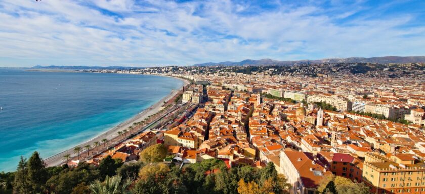 Vue panoramique du front de mer et de la promenade des anglais a Nice