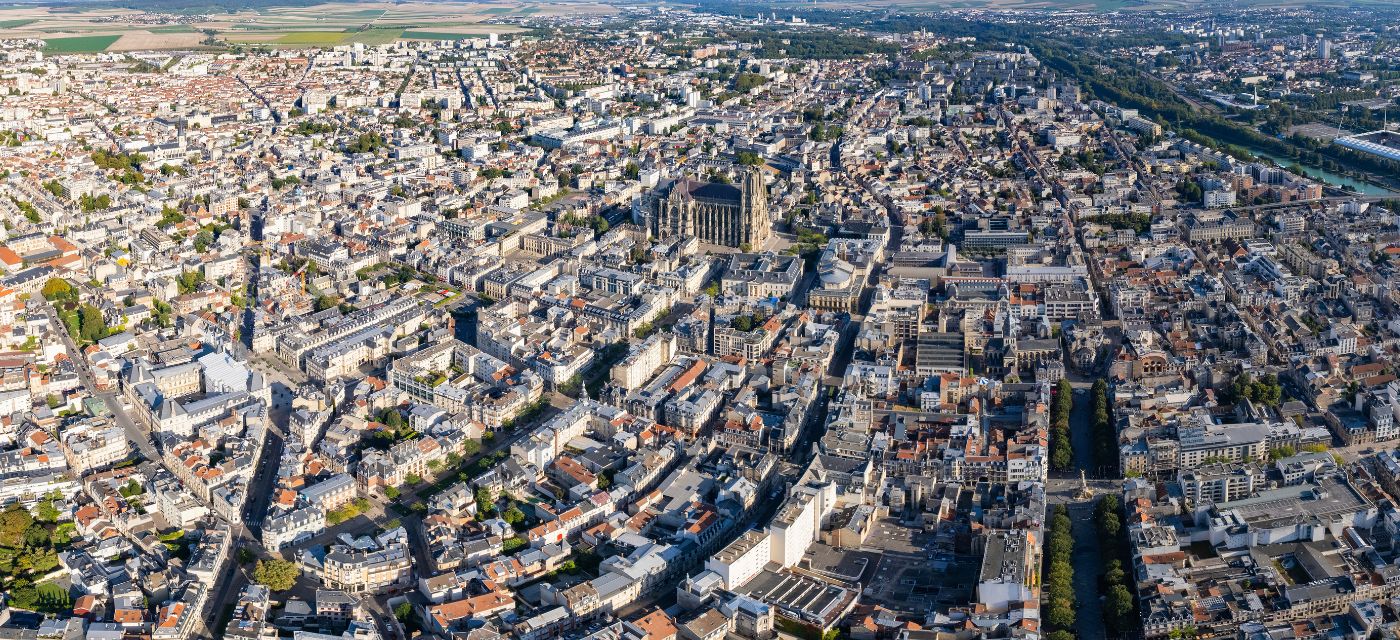 vue aerienne Reims