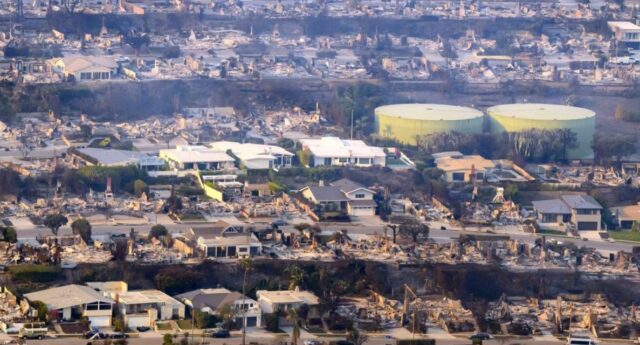 vue aerienne de los angeles apres les incendies