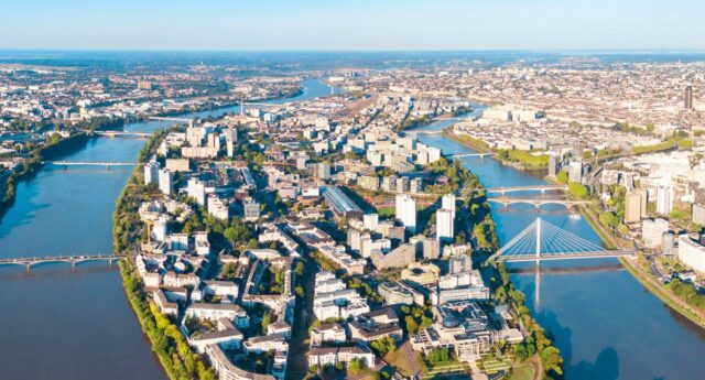 vue de la ville de nantes dans les Pays de la Loire