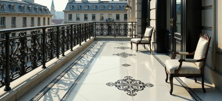 balcon d’un immeuble hausmannien a Paris, symbole du patrimoine immobilier de luxe concerné par la taxe Zucman