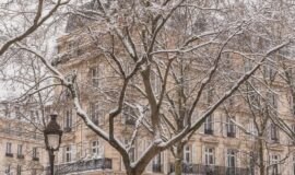 immeubles haussmanniens a Paris sous la neige pour illustrer le ralentissement immobilier