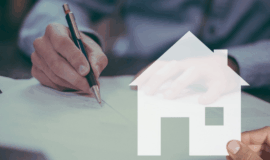 Signature d’un contrat immobilier avec icone de maison