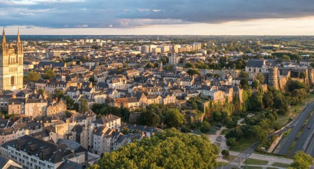 vue aerienne de la ville Angers