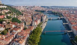 vue aerienne de la ville de Lyon