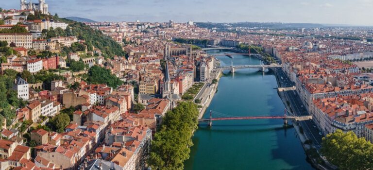 vue aerienne de la ville de Lyon