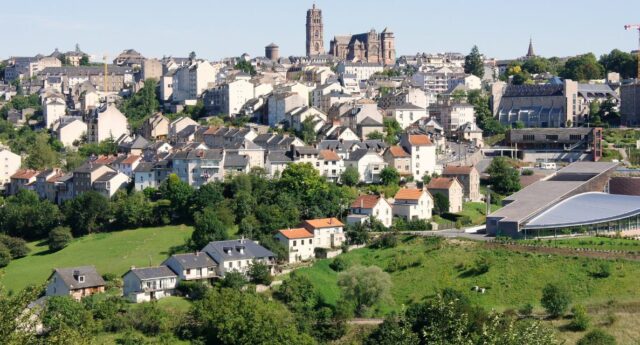 vue aerienne de la ville de Rodez