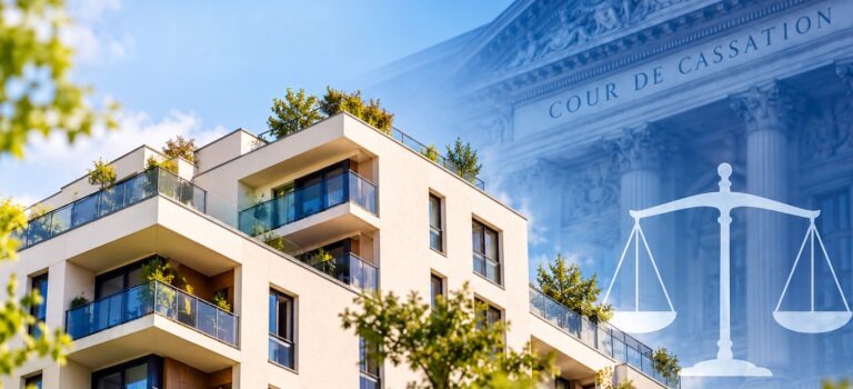 une copropriété avec la cour de cassation en arriére plan