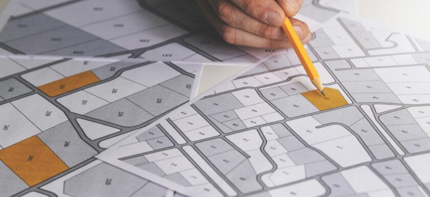 Plan cadastral et documents liés à une vente immobilière