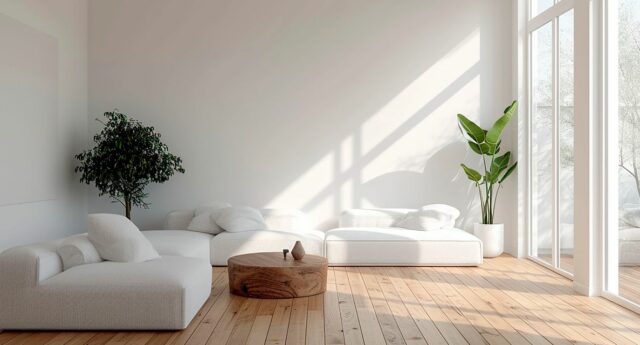 Intérieur lumineux d’un appartement neuf Cogedim équipé pour maintenir une température de 26 °C en été