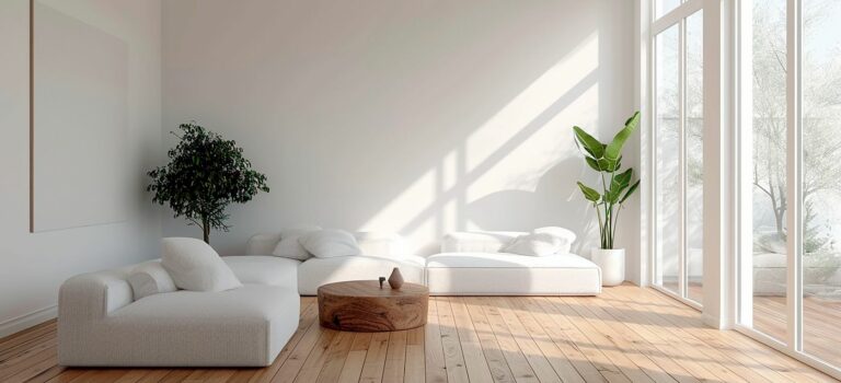 Intérieur lumineux d’un appartement neuf Cogedim équipé pour maintenir une température de 26 °C en été