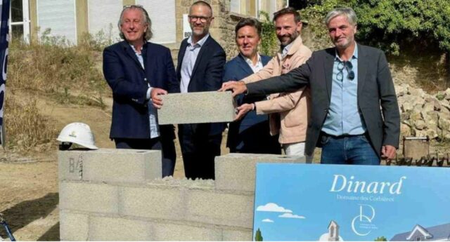 Pose de la première pierre du Domaine des Corbières, programme de 35 logements à Dinard