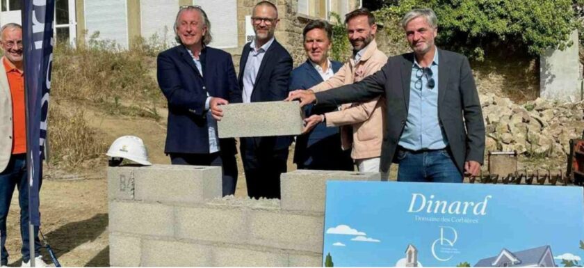 Pose de la première pierre du Domaine des Corbières, programme de 35 logements à Dinard