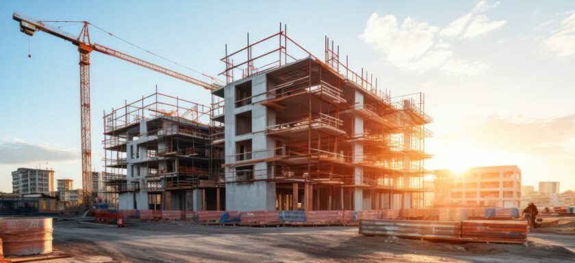 Immeuble de logements neufs en construction en 2026