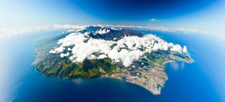 Vue aérienne de l'Ile de La Réunion